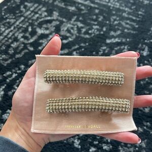 Loeffler Randall Diamante Hair Clip Gold Sparkle